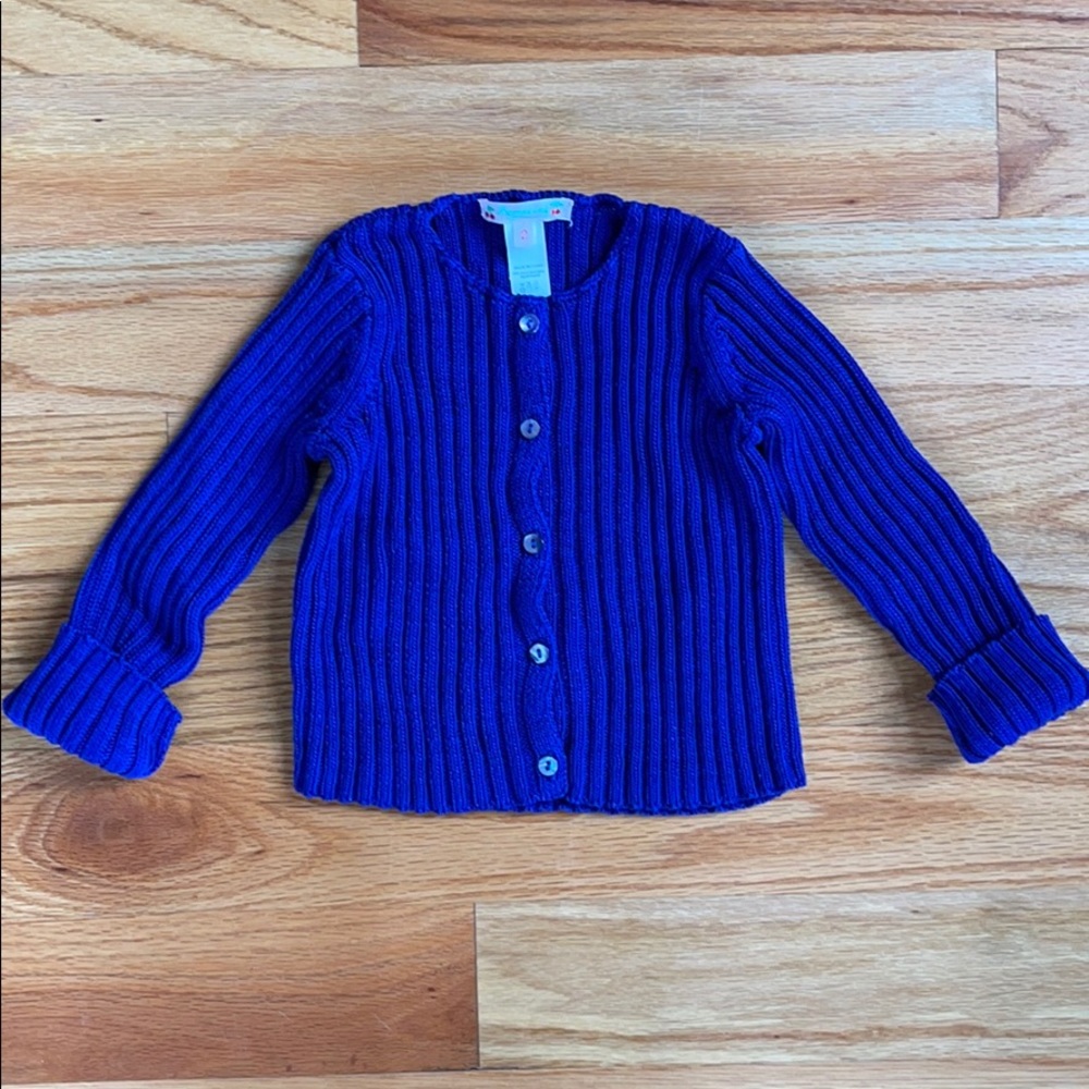 Like new Bonpoint ribbed cotton cardigan